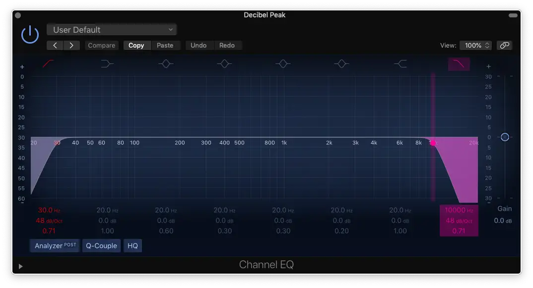 how to mix bass guitar in logic pro x - channel eq settings for bass guitar