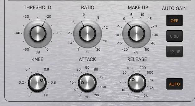 compressor settings for bass