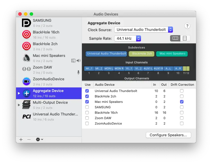 the simplest way to use logic pro x with zoom - aggregate audio device