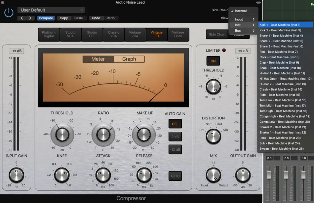 how to use sidechain compression in logic pro x - triggering compressor using istrument output