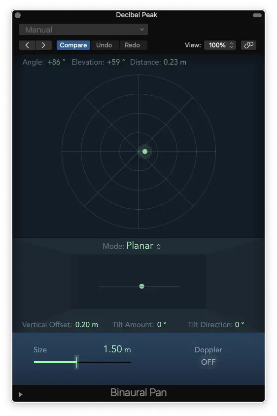 binaural pan default - Decibel Peak