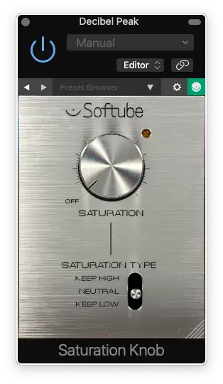 saturation knob default - Decibel Peak