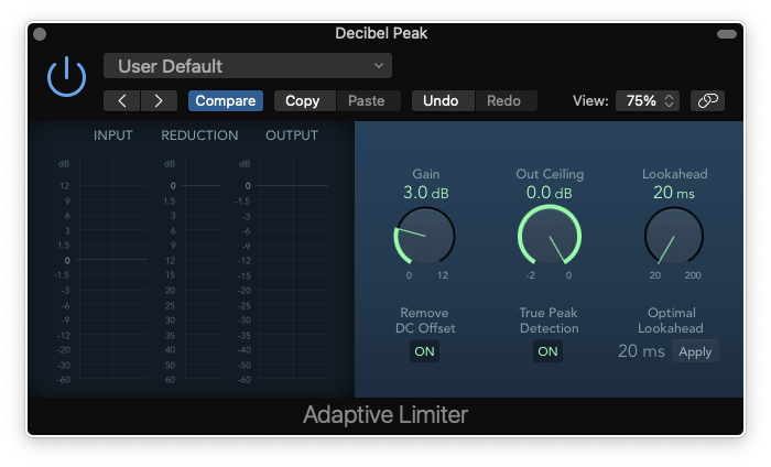 logic pro x ad limiter mastering - Decibel Peak