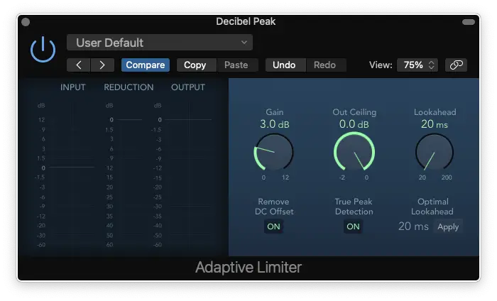 logic pro x ad limiter mastering - Decibel Peak