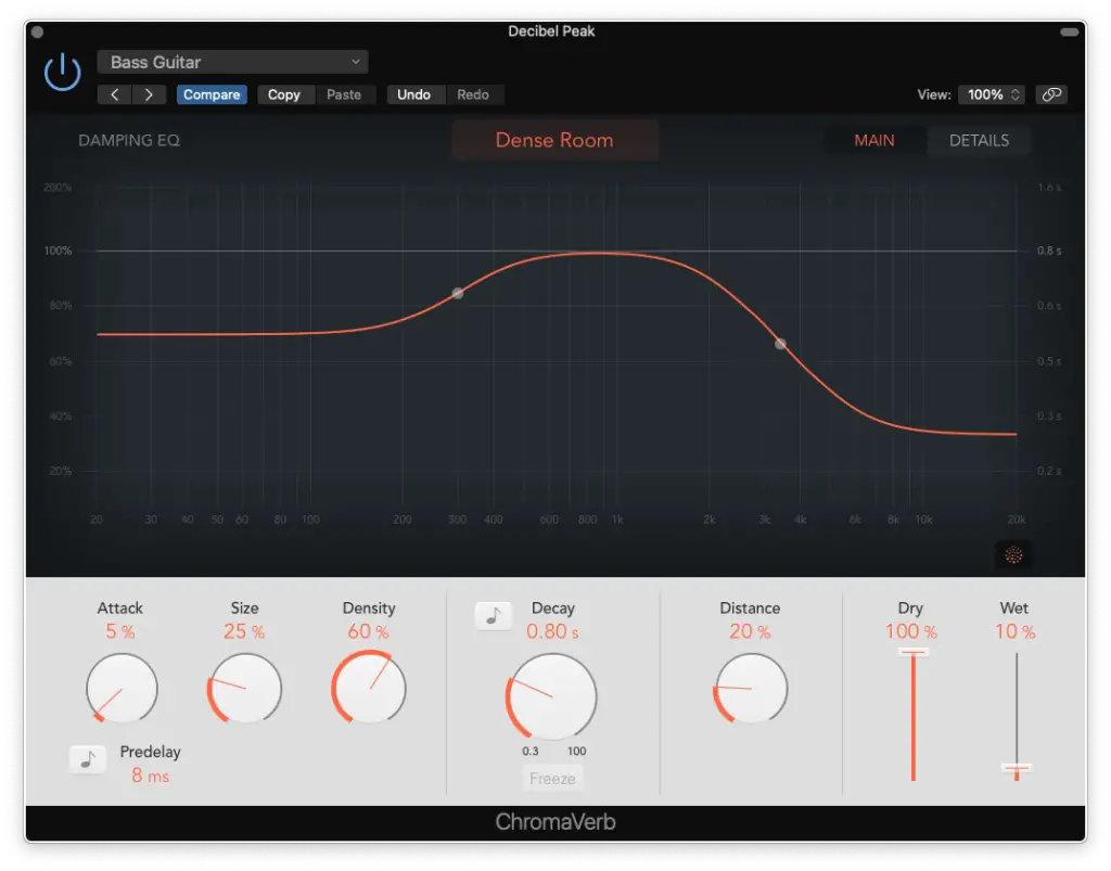 logic pro x chromaverb bass guitar - Decibel Peak