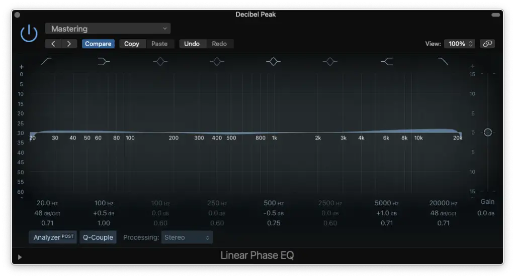 logic pro x linear eq mastering - Decibel Peak