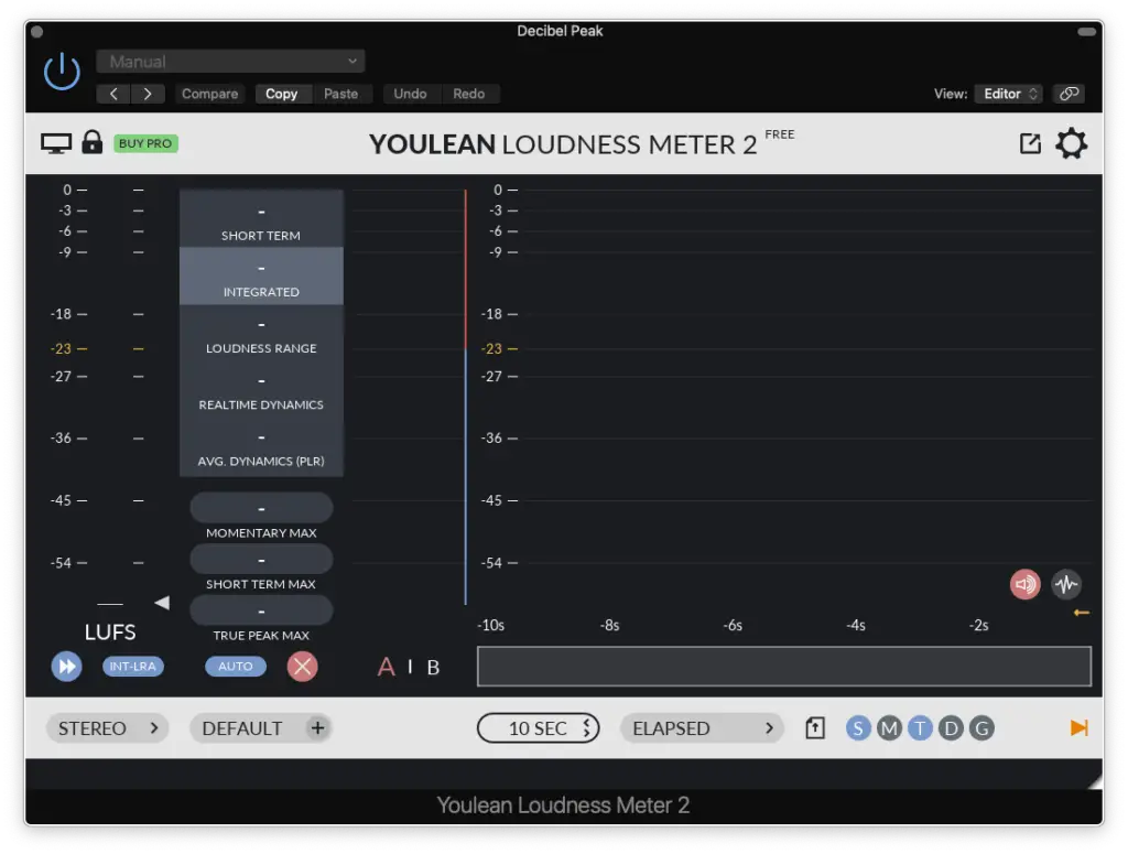logic pro x youlean loudness meter - Decibel Peak
