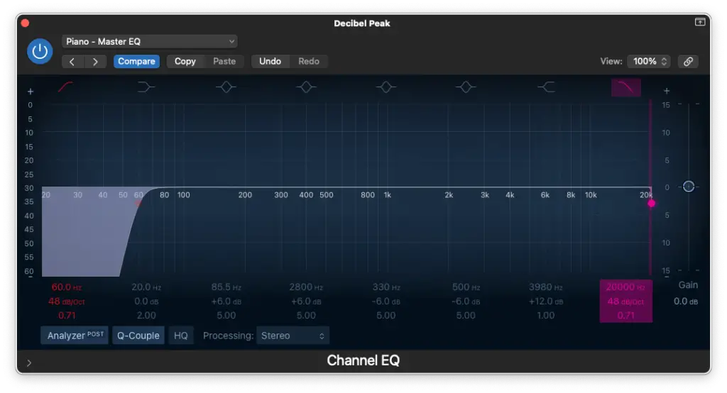 beginner piano eq step 2 - Decibel Peak