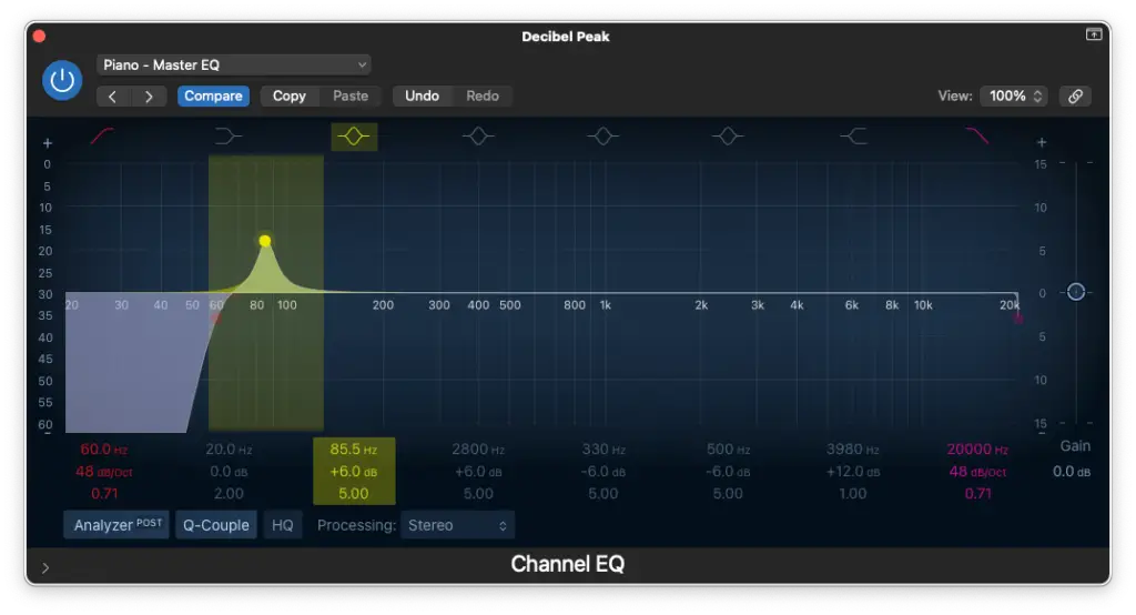 beginner piano eq step 3 - Decibel Peak