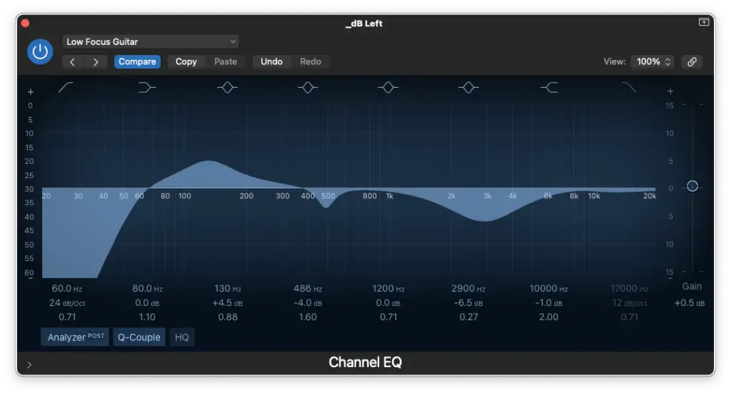 logic pro eq 1 - Decibel Peak