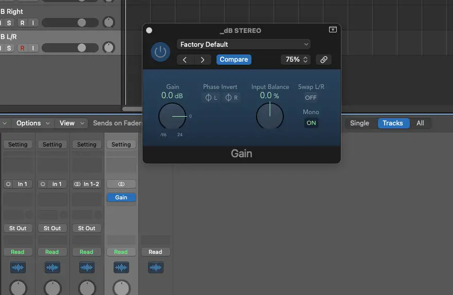 logic pro mono - Decibel Peak