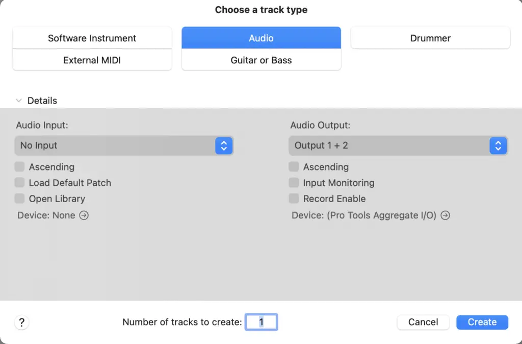 logic pro audio track - Decibel Peak