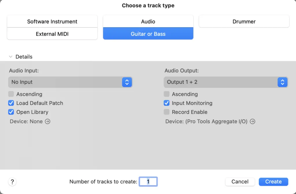 logic pro guitar or bass track - Decibel Peak